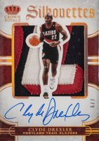 2015 Panini Preferred #62 Clyde Drexler Material Autograph-Prime Basketball Card