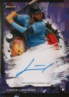 2024 Topps Finest Finest Autographs #FAJCA Junior Caminero Purple Refractor Baseball Card