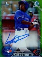 2016 Bowman Chrome Prospects Autographs #VG Vladimir Guerrero Jr. Green Refractor Baseball Card