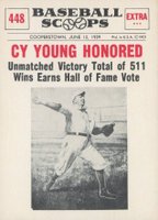 1961 Nu-Card Baseball Scoops #448 Cy Young Honored Baseball Card