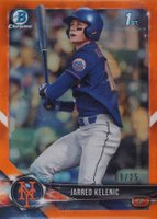 2018 Bowman Draft #BDC6 Jarred Kelenic Chrome-Batting-Orange Refractor Baseball Card