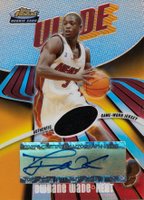 2003 Finest #158 Dwyane Wade Signed Jersey-Refractor Basketball Card