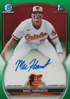 2023 Bowman Draft Chrome Prospect Autograph #CDAMH Mac Horvath Green Refractor Baseball Card