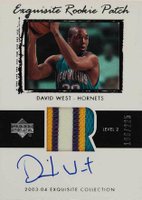 2003 Upper Deck Exquisite Collection #64 David West Autograph Patch Basketball Card