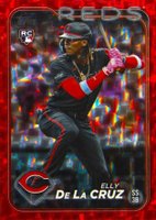2024 Topps #141 Elly de La Cruz Red Crackle Foil Board Baseball Card
