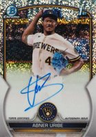 2023 Bowman Chrome Prospect Autographs #CPAAU Abner Uribe Speckle Refractor Baseball Card