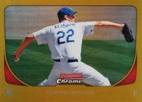 2011 Bowman Chrome #52 Clayton Kershaw Gold Refractor Baseball Card
