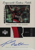 2003 Upper Deck Exquisite Collection #59 Travis Outlaw Autograph Patch Basketball Card