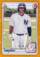 2020 Bowman Paper Prospects #BP8 Jasson Dominguez Gold Baseball Card