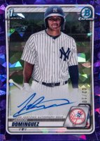 2020 Bowman Chrome Sapphire Edition Autographs #BSPAJDO Jasson Dominguez Purple Baseball Card