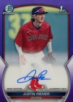 2023 Bowman Draft Chrome Prospect Autograph #CDAJRI Justin Riemer Purple Refractor Baseball Card