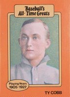 1987 Baseball's All-Time Greats # Ty Cobb Orange-Yellow Back Baseball Card