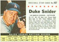 1961 Post Cereal #167 Duke Snider Hand Cut Baseball Card