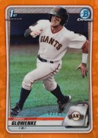 2020 Bowman Draft #BD35 Jimmy Glowenke Chrome-Orange Refractor Baseball Card