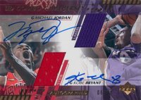 2000 Upper Deck Game Jersey Combo #MJ/KB Kobe Bryant/Michael Jordan Autograph Basketball Card