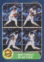 1986 Fleer #627 Don Mattingly In Action Baseball Card