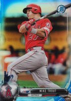 2017 Bowman Chrome #100 Mike Trout Blue Refractor Baseball Card