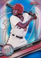 2022 Bowman's Best Top Prospects #TP7 James Wood Blue Refractor Baseball Card