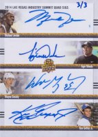 2014 Upper Deck Las Vegas Industry Summit 25th Anniversary Promo #JWGG Jordan/Woods/Gretzky/Griffey Jr. Basketball Card