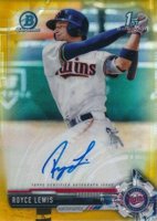 2017 Bowman Draft Chrome Draft Picks Autographs  #CDARL Royce Lewis Gold Refractor Baseball Card