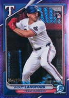 2024 Bowman Chrome Mega Box #71 Wyatt Langford Purple Refractor Baseball Card