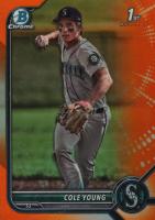 2022 Bowman Draft #BDC112 Cole Young Chrome-Orange Refractor Baseball Card