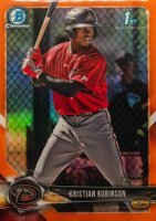 2018 Bowman Chrome Prospects #BCP186 Kristian Robinson Orange Refractor Baseball Card