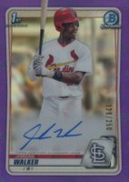2020 Bowman Draft Chrome Draft Picks Autographs #CDAJW Jordan Walker Purple Refractor Baseball Card