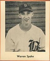 1947 Sports Exchange Baseball Miniatures-Hand Cut # Warren Spahn Baseball Card