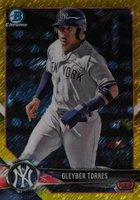 2018 Bowman Prospects Chrome #100 Gleyber Torres Canary Yellow Refractor Baseball Card