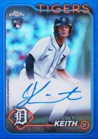 2024 Topps Chrome Rookie Autographs #RACKE Colt Keith Blue Refractor Baseball Card
