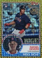 2018 Topps Silver Pack 1983 Chrome Promo #20 Rafael Devers Gold Refractor Baseball Card