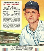 1953 Red Man Tobacco #20 Bobby Shantz Baseball Card