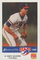 1986 Huntsville Stars #33 Mark McGwire Baseball Card