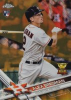 2017 Topps Chrome #9 Alex Bregman White Jersey-Gold Wave Refractor Baseball Card
