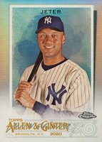 2020 Topps Allen & Ginter Chrome #214 Derek Jeter Refractor Baseball Card