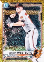 2021 Bowman Chrome Prospects #BCP98 Jordan Westburg Gold Shimmer Refractor Baseball Card