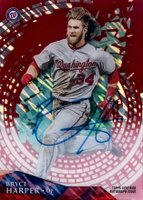 2014 Topps High Tek #HT-BH Bryce Harper Autograph Red Storm Diffractor Baseball Card