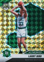 2020 Panini Mosaic #295 Larry Bird Reactive Yellow Basketball Card