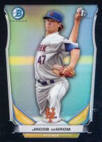 2014 Bowman Prospects  #BCP73 Jacob DeGrom Chrome-Black Refractor Baseball Card