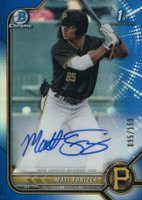 2022 Bowman Chrome Prospect Autographs #CPAMF Matt Fraizer Blue Refractor Baseball Card