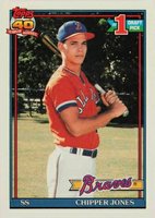 1991 Topps Tiffany #333 Chipper Jones Baseball Card