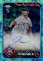 2024 Topps Chrome Update Chrome Rookie Autographs #RASI Shota Imanaga Blue/Green Lava Lamp Baseball Card