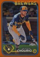 2024 Topps Chrome #161 Jackson Chourio Orange Refractor Baseball Card