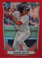 2014 Bowman Prospects  #BCP109 Mookie Betts Chrome-Red Refractor Baseball Card
