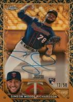 2023 Topps Gilded Collection Topps Chrome Gold Etch Autographs #CGASW Simeon Woods Richardson Blue Baseball Card