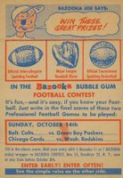 1956 Topps # Contest Card,Oct 14 Colts-Packers/Cards-Redskin Football Card