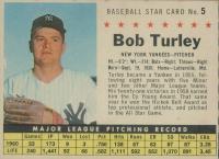 1961 Post Cereal #5 Bob Turley Perforated Baseball Card