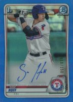 2020 Bowman Chrome Prospect Autographs #CPASH Sam Huff Blue Refractor Baseball Card