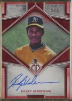 2019 Topps Transcendent Framed Transcendent Autographs #RH Rickey Henderson Red 1/1 Baseball Card